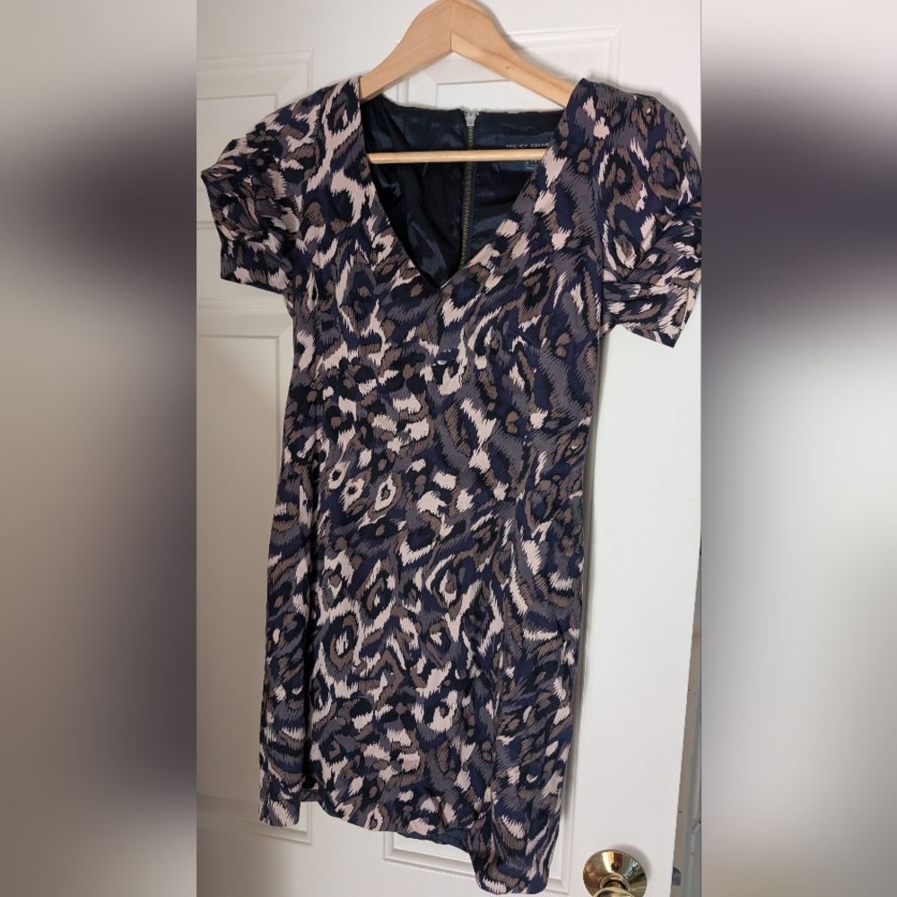 French Connection Pink Puff Sleeve Mini Dress